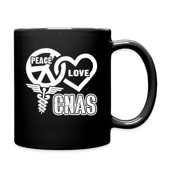 CNA Peace Love CNA - Full Colour Mug - black - Right