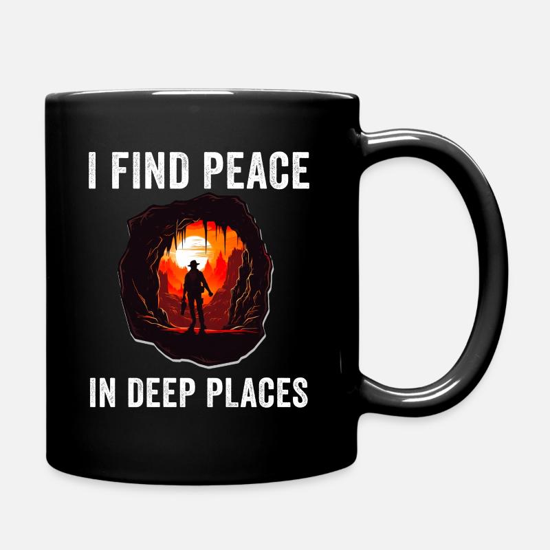 Caving Spelunking For Cave Men Women Funny - Full Colour Mug - black