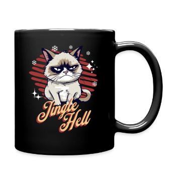 Wütende Katze Xmas Sarkastisch Lustige Katze Meme - Tasse einfarbig - Schwarz - Rechts