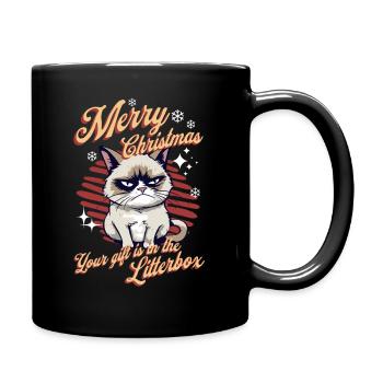 Wütende Katze Xmas Sarkastisch Lustige Katze Meme - Tasse einfarbig - Schwarz - Rechts