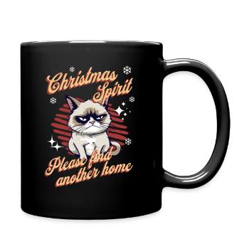 Wütende Katze Xmas Sarkastisch Lustige Katze Meme - Tasse einfarbig - Schwarz - Rechts