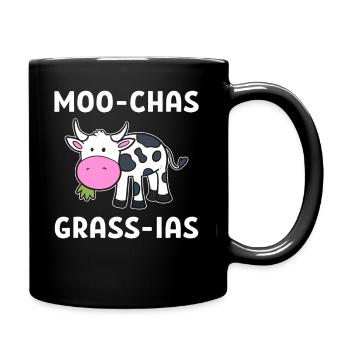 Moo-chas Grass-ias Milchbauer - Tasse einfarbig - Schwarz - Rechts
