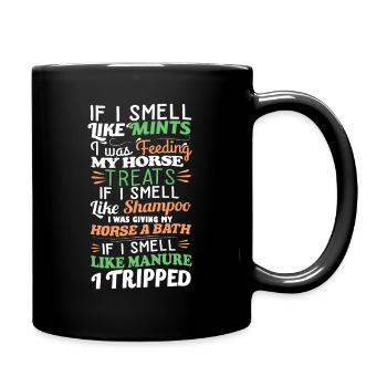 Amant de chevaux dames équestres si je sens le cheval - Mug uni - noir - Droite