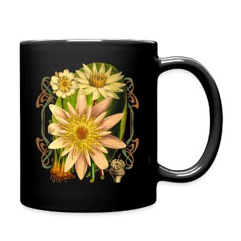 Nénuphar botanique Vintage, fleur de Lotus - Mug uni - noir - Droite