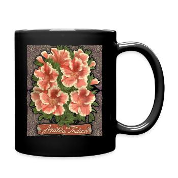Azalée, Azalée Indica, fleurs botaniques Vintage - Mug uni - noir - Droite