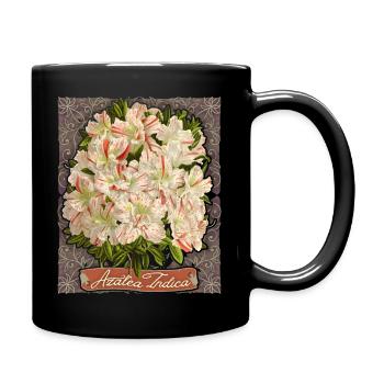 Azalée Indica, fleurs botaniques vintage, azalée - Mug uni - noir - Droite