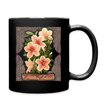 Azalée Vintage, Azalée Indica, fleurs botaniques - Mug uni - noir - Droite