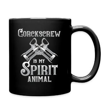 Le tire-bouchon est mon âme de sommelier animalier - Mug uni - noir - Droite