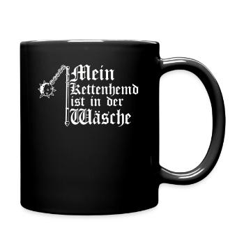 Buhurt Ritter Kettenhemd Shirt Mittelalter Krieger - Tasse einfarbig - Schwarz - Rechts