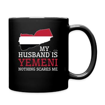 Rien ne me fait peur Ma femme est yéménite - Mug uni - noir - Droite