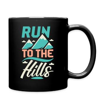 Run to the Hills Saying Runner Runner Jogger - Full Colour Mug - black - Right