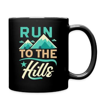 Run to the Hills Läufer Runner Jogger - Full Colour Mug - black - Right