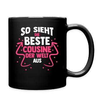 Cousinen Cousine - Tasse einfarbig - Schwarz - Rechts