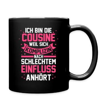 Cousinen Cousine - Tasse einfarbig - Schwarz - Rechts