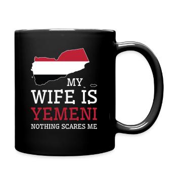Rien ne me fait peur Ma femme est yéménite - Mug uni - noir - Droite
