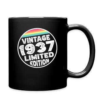 Limited Edition since 1937 Geburtstag Geschenk - Tasse einfarbig - Schwarz - Rechts