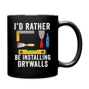 Installateur de cloisons sèches Plaquiste Finisseur de cloisons sèches - Mug uni - noir - Droite