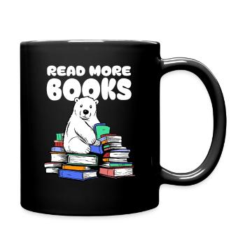 L’ours polaire aime la littérature et s’assoit sur des livres - Mug uni - noir - Droite