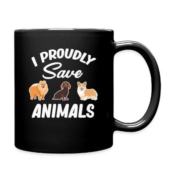 Je suis fier de sauver des animaux Sauveteur de chiens - Mug uni - noir - Droite