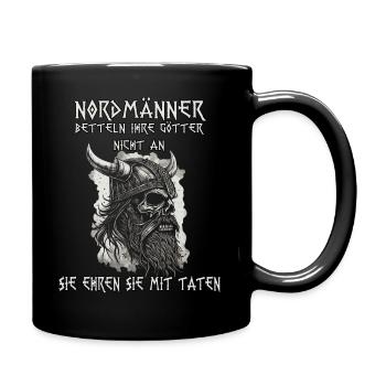 Wikinger Motiv für Heiden und Fans der Nordmänner - Tasse einfarbig - Schwarz - Rechts