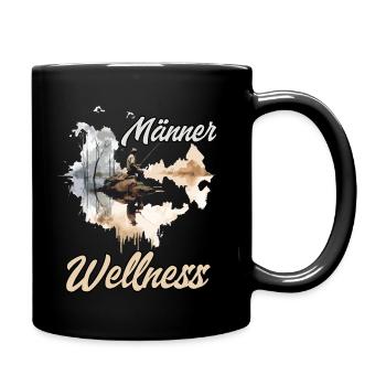 Männer Wellness Angler Geschenk Angler Herren - Tasse einfarbig - Schwarz - Rechts