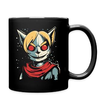 Cartoon Anime Manga: Sinister Cat Girl - Full Colour Mug - black - Right