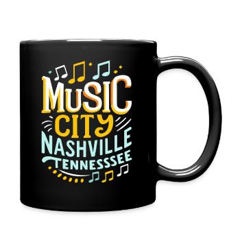 Music City Nashville Tennessee Musiker Geschenk - Tasse einfarbig - Schwarz - Rechts