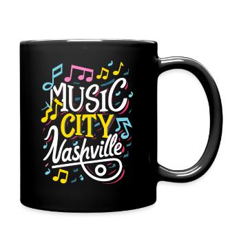 Music City Nashville Tennessee Musiker Geschenk - Tasse einfarbig - Schwarz - Rechts