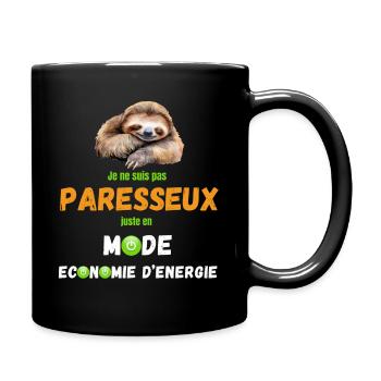 Paresseux Economie Energie Humour Mode Sloth - Mug uni - noir - Droite