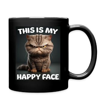 Funny Cats Shirt Grumpy - Full Colour Mug - black - Right