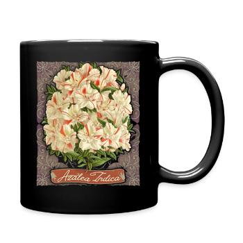 Azalea Indica vintage botanique rayé azalée - Mug uni - noir - Droite