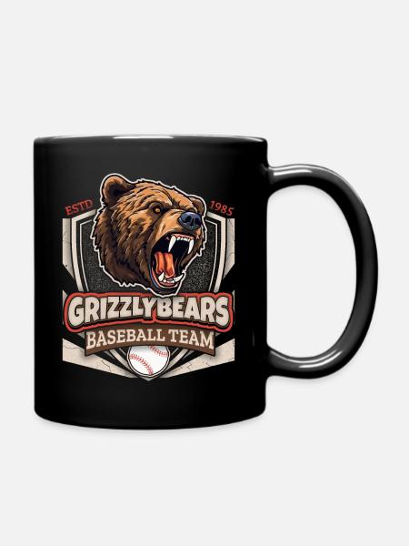 Baseball, Grizzly Bears Team, Grizzlybären Logo - Tasse einfarbig - Schwarz