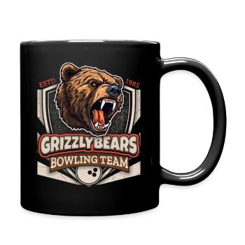 Bowling, Grizzly Bears Team, Grizzlybären Logo - Tasse einfarbig - Schwarz - Rechts