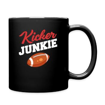 Kicker Junkie Football Quarterback Placekicker - Full Colour Mug - black - Right