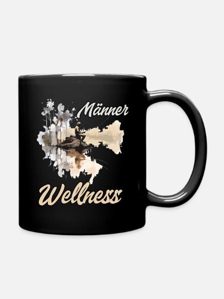 Männer Wellness Angler Shirt Fischen Sportangler - Tasse einfarbig - Schwarz