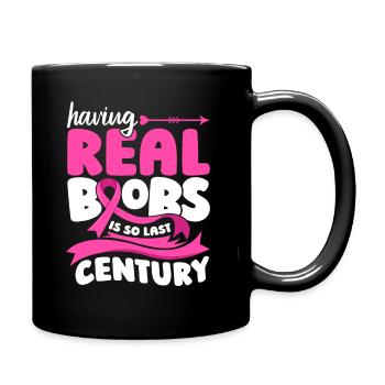 Breast Cancer Survivor Pin Breast Cancer - Full Colour Mug - black - Right