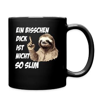 Faultier Sport T-shirt für Dicke und Faulpelze - Tasse einfarbig - Schwarz - Rechts