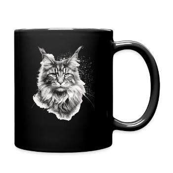 Maine coon Katzenbesitzer Geschenk Katzenhalter - Tasse einfarbig - Schwarz - Rechts