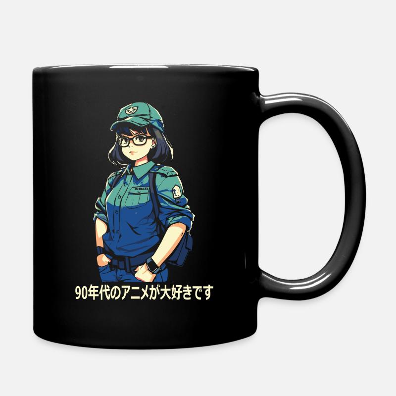 I love 90's anime - Full Colour Mug - black