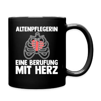 Pflege Pflegekraft AltenPflegerinin - Tasse einfarbig - Schwarz - Rechts