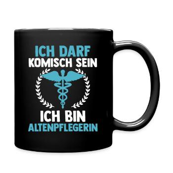 Pflege Pflegekraft AltenPflegerinin - Tasse einfarbig - Schwarz - Rechts