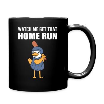 Ente spielt Baseball - Tasse einfarbig - Schwarz - Rechts