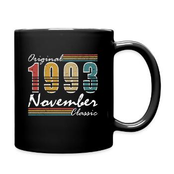 30th Birthday Husband November Vintage 1993 - Full Colour Mug - black - Right