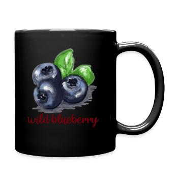 Wilde Heidelbeere - Tasse einfarbig - Schwarz - Rechts