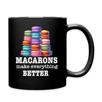 Macarons Kekse Bäcker Französisches Dessert Lustig - Tasse einfarbig - Schwarz - Rechts
