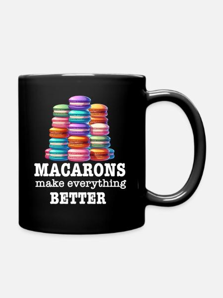 Macarons Kekse Bäcker Französisches Dessert Lustig - Tasse einfarbig - Schwarz