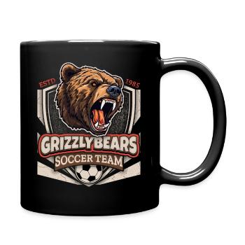 Soccer Club, Soccer, Grizzly Bears Logo - Full Colour Mug - black - Right
