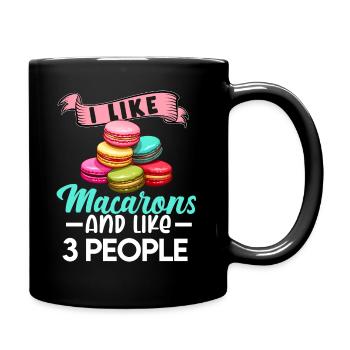Macarons Kekse Bäcker Französisches Dessert Lustig - Tasse einfarbig - Schwarz - Rechts