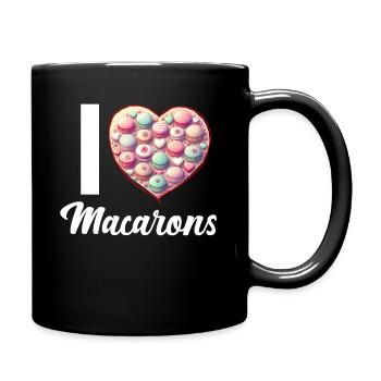 Macarons Kekse Bäcker Französisches Dessert Lustig - Tasse einfarbig - Schwarz - Rechts