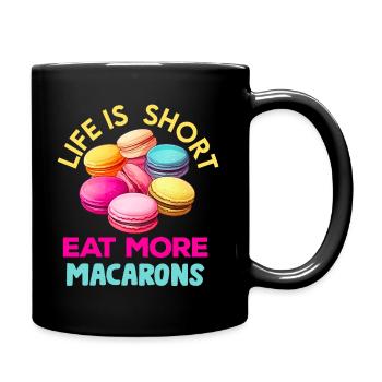 Macarons Kekse Bäcker Französisches Dessert Lustig - Tasse einfarbig - Schwarz - Rechts